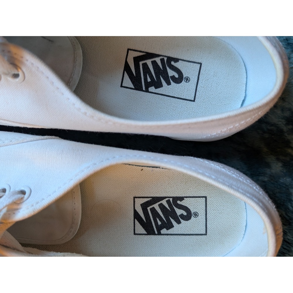 Vans Authentic True White Canvas Low Top Sneakers VN000EE3W00 Mens 8 Womens 9.5 - Picture 9 of 10